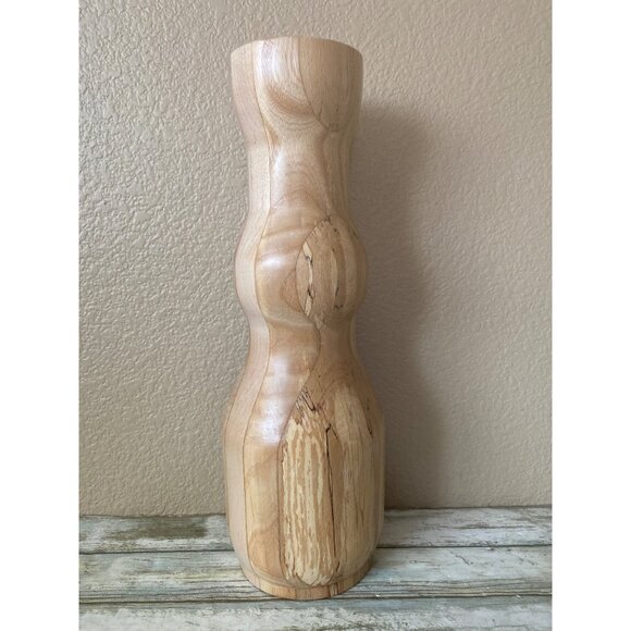 “Vintage Handcrafted Wooden 13" Candlestick Holder – Signed by Harry Stewart” - Picture 2 of 11